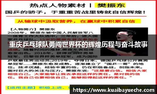 重庆乒乓球队勇闯世界杯的辉煌历程与奋斗故事