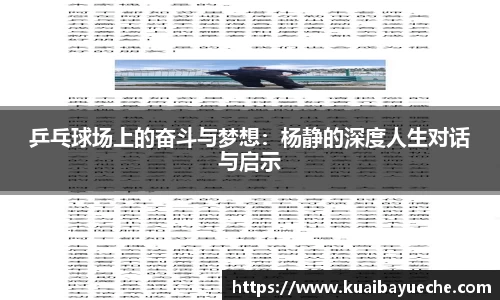 乒乓球场上的奋斗与梦想：杨静的深度人生对话与启示